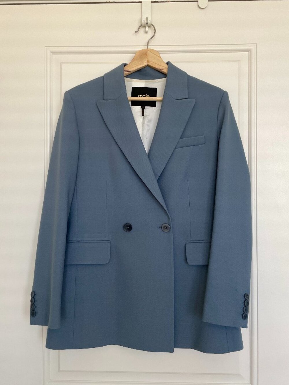 Brand new Maje straight tailored suit jacket Size S / 36 grayish blue